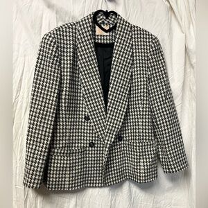 1970s Vintage Pendleton Women’s Blazer Jacket Houndstooth 100% Virgin Wool Sz 14